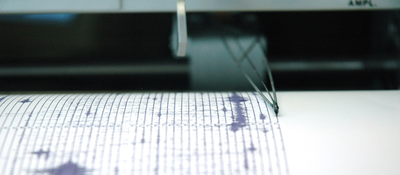 Seismograph measuring an earthquake
