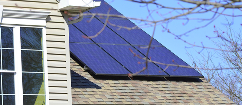 solar panels on a roof
