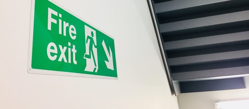 Emergency fire exit route